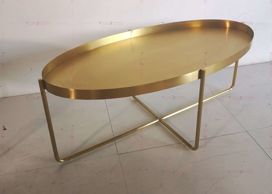 金金属の側面の茶テーブルのコーヒー テーブルD60xH50cm 201のステンレス鋼