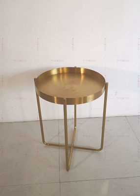 金金属の側面の茶テーブルのコーヒー テーブルD60xH50cm 201のステンレス鋼
