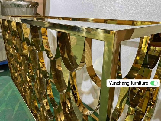 金色の金属棒のテーブルのコンソール テーブル150cmx40cmx80cm 201SS