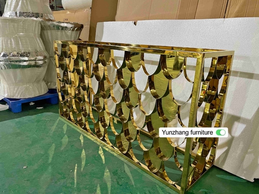 金色の金属棒のテーブルのコンソール テーブル150cmx40cmx80cm 201SS