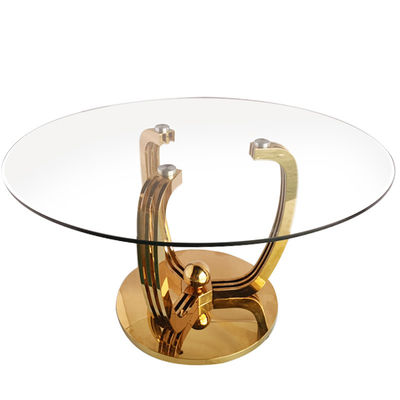 良い値段 ヨーロッパ様式 ステンレス鋼 8人座 丸い温かいガラス 食卓 レストラン 食卓デザイン オンライン