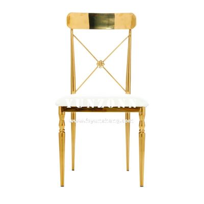 お買い得 宴会パーティーレンタルゴールドステンレススチールホテルウェディングチェアイベントホール用 オンライン