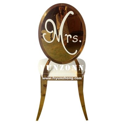 良い値段 高級ゴールドステンレス鋼 丸い背面 夫婦 新郎 結婚式 宴席 椅子 オンライン