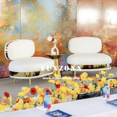 リビングルーム用ステンレススチールフレームとベルベット生地を使用したハイスタンダードモダンデザインソファセット