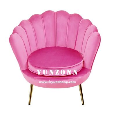 お買い得 モダンな貝殻型ソファ、ステンレススチールフレームとベルベットの組み合わせ、ホテル、リビングルーム、ダイニングエリア、モール向け オンライン