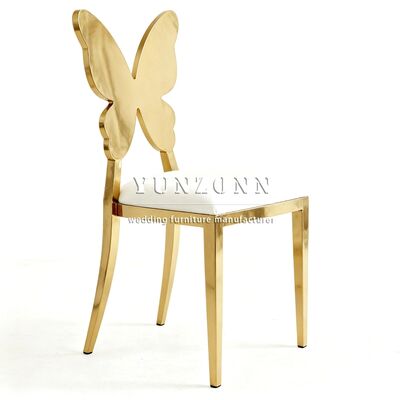 お買い得 プロフェッショナル製造ステンレス鋼バタフライバック快適なダイニングチェアゴールド背もたれウェディング＆イベントチェア オンライン