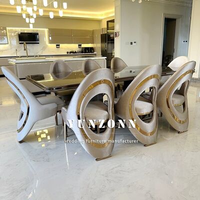 お買い得 高級ゴールドダイニングチェア ノルディック・イタリアン・スタイル モダン・ライト ルックス・ステンレス・ステール・レッグ ベルベット/革 ディニングチェア ビラ用 オンライン