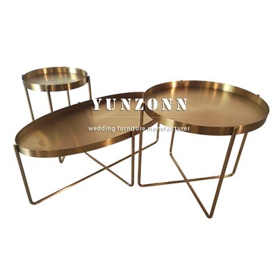 お買い得 ゴールデン仕上げメタルアイアンオーバルシェイプ装飾ゲストルームコーヒーテーブルサイドテーブルエンドメタルテーブル オンライン