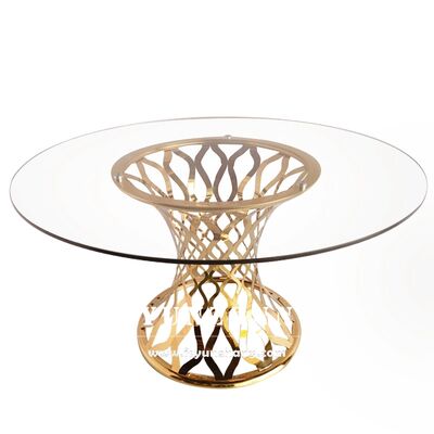 お買い得 デラックスホテル家具 丸型サークルミラー ガラス ステンレススチール モダンダイニングテーブルセット オンライン