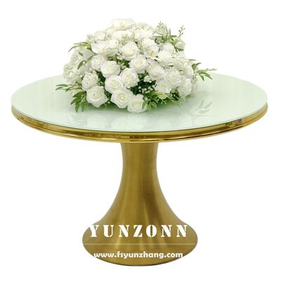 お買い得 新着品 豪華デザイン 金 ステンレス スチール 結婚式 宴会用 丸い食卓 オンライン