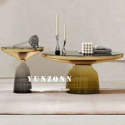 お買い得 北欧ラグジュアリーシンプルデザイン丸型ガラスサイドテーブル モダンリビングルーム家具 家庭・ホテル用 ダイニング・ウェディング用 オンライン