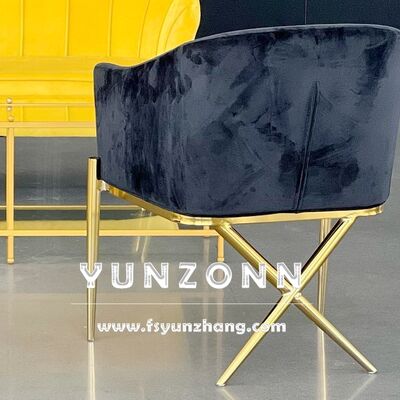 お買い得 X脚モダンダイニングアームチェア ステンレススチールデザイン ベルベットホテルチェア オンライン