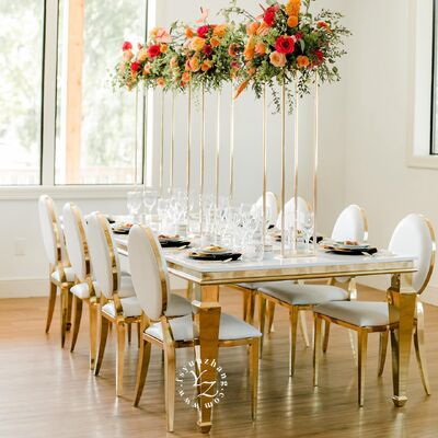 お買い得 現代の金型ステンレスステール 鏡付きガラス 卓上食卓 ホテル 結婚式 パーティー 宴会 屋外イベント オンライン