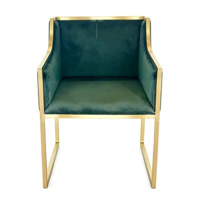 お買い得 屋外ガーデン レストラン ホテル バンケット ダイニングルーム 家具 ゴールド ステンレス スチール 脚 織物 ベルヴェット ダークグリーン 結婚式 椅子 オンライン