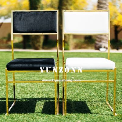 お買い得 格安ホテル イベント パーティー用家具 PU/ベルベット/ファブリック クッション ゴールド ステンレススチール ウェディング ダイニングチェア オンライン